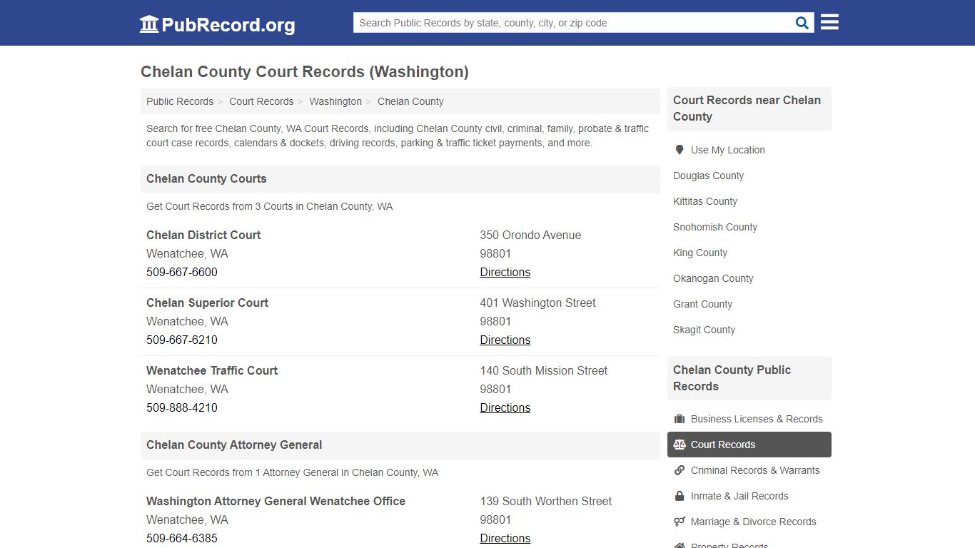 Free Chelan County Court Records (Washington Court Records) - PubRecord.org